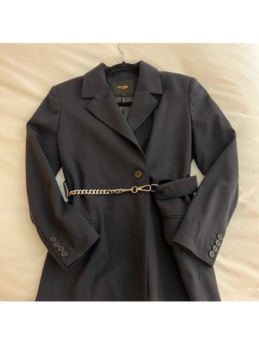 Maje Elegant Black Jacket with Gold Accents